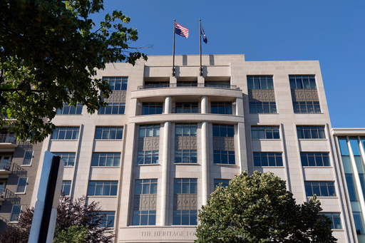 FILE -An American flag is seen upside down at the conservative Heritage Foundation in Washington, May 31, 2024. (AP Photo/Jose Luis Magana, File) FILE -An American flag is seen upside down at the conservative Heritage Foundation in Washington, May 31, 2024. (AP Photo/Jose Luis Magana, File)