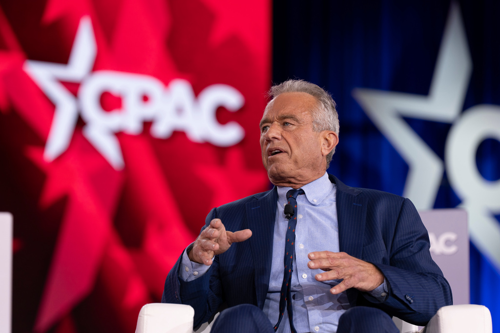 Secretary of Health and Human Services Robert F. Kennedy, Jr. speaks during a fireside chat with CPAC Senior Fellow Mercedes Schlapp at the Conservative Political Action Conference (CPAC) in Dallas, Saturday, March 28, 2026. (AP Photo/Gabriela Passos)
