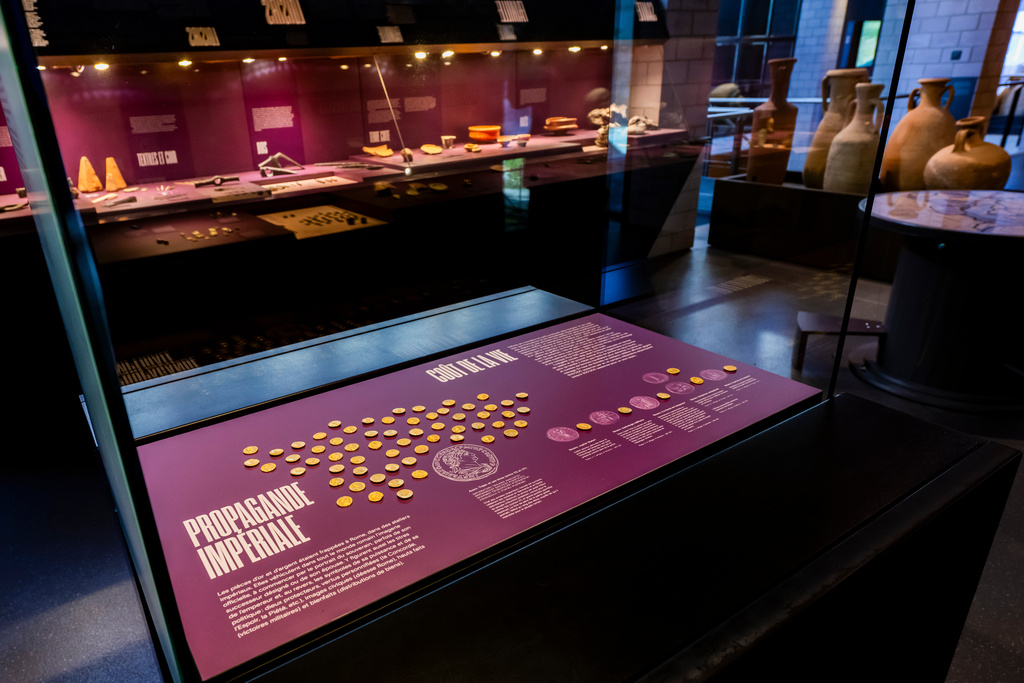 A view of the permanent exposition at the Musee Romain (Roman museum) in Lausanne, Switzerland, Tuesday Nov. 4, 2025. (Jean-Christophe Bott/Keystone via AP)