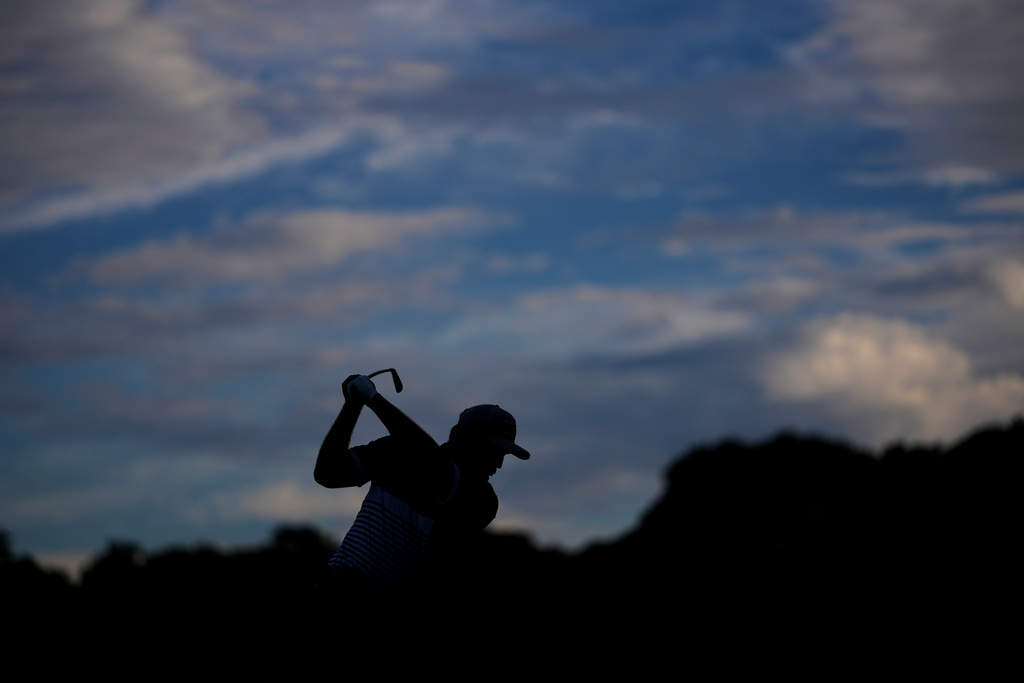 United States' Bryson DeChambeau hits his tee shot on the fourth hole at Bethpage Black golf course during the Ryder Cup golf tournament, Friday, Sept. 26, 2025, in Farmingdale, N.Y. (AP Photo/Matt Slocum)