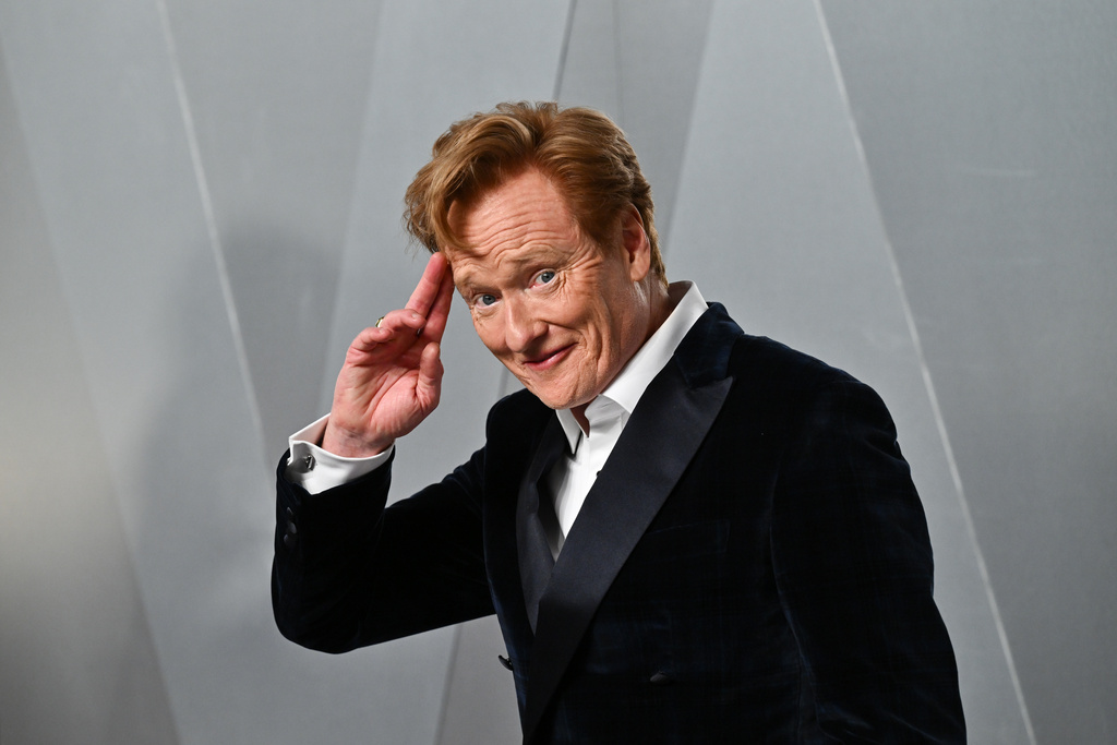Conan O'Brien arrives at the Vanity Fair Oscar Party on Sunday, March 15, 2026, at the Los Angeles County Museum of Art in Los Angeles. (Photo by Evan Agostini/Invision/AP)