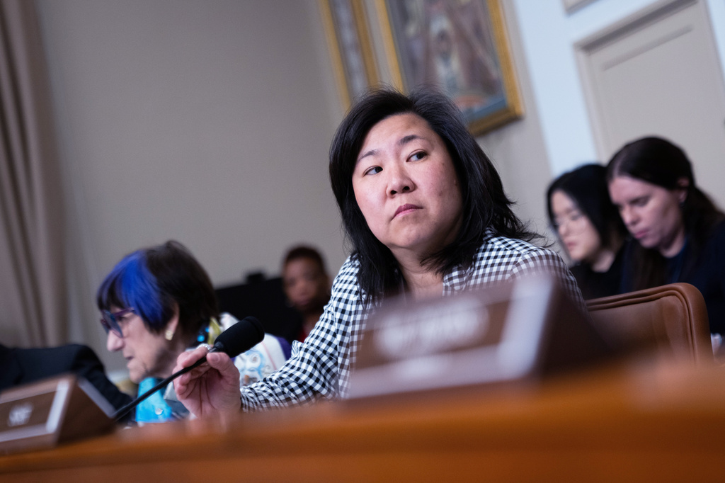 Rep. Grace Meng, D-N.Y., asks questions following Acting Attorney General Todd Blanche's testimony before the House Appropriations Committee, Tuesday, June 2, 2026 in Washington. (AP Photo/Allison Robbert)