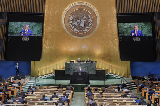 China Premier Li Qiang addresses the 80th session of the United Nations General Assembly, Friday, Sept. 26, 2025. (AP Photo/Richard Drew) China Premier Li Qiang addresses the 80th session of the United Nations General Assembly, Friday, Sept. 26, 2025. (AP Photo/Richard Drew)