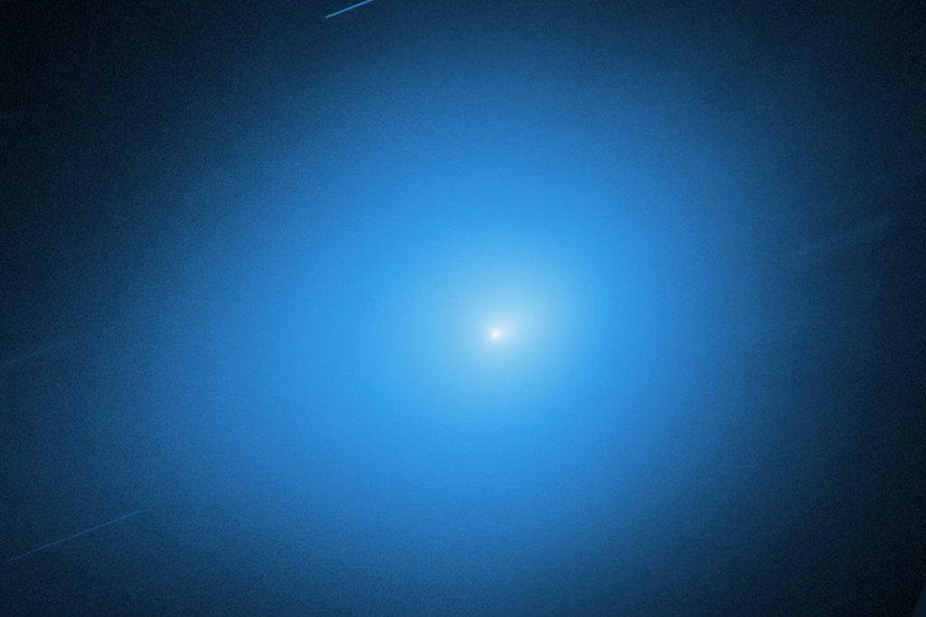 This image, provided by NASA, shows the interstellar comet 3I/Atlas captured by the Hubble Space Telescope on Nov. 30, 2025, about 178 million miles (286 million kilometers) from Earth. (NASA, ESA, STScI, D. Jewitt (UCLA), M.-T. Hui (Shanghai Astronomical Observatory), J. DePasquale (STScI) via AP)