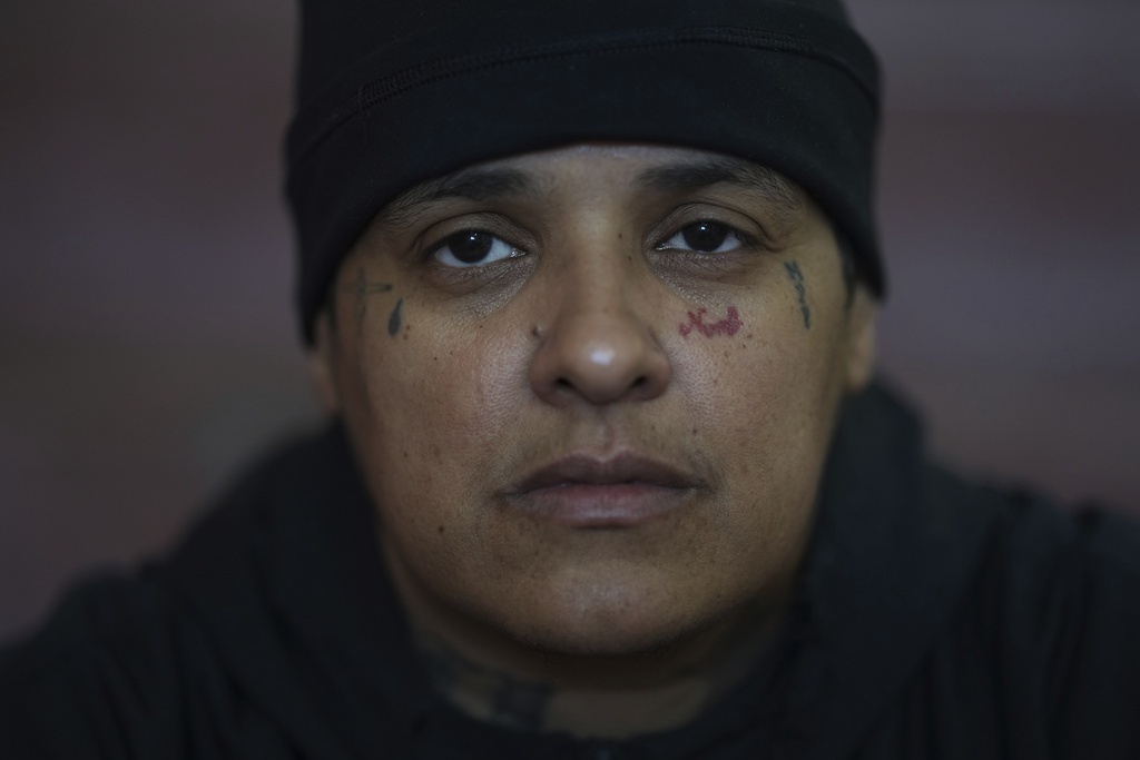 Maria Pires poses for a portrait at the shelter where she is staying in eastern Brazil, Sunday, June 15, 2025, after her deportation from the U.S. (AP Photo/Andre Penner)