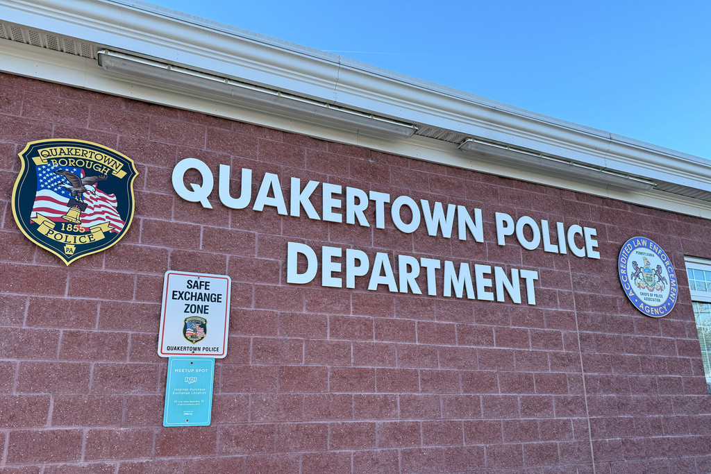 The Quakertown Police Department is seen, Tuesday, Feb. 24, 2026, in Quakertown, Pa. (PJ Schaefer via AP)