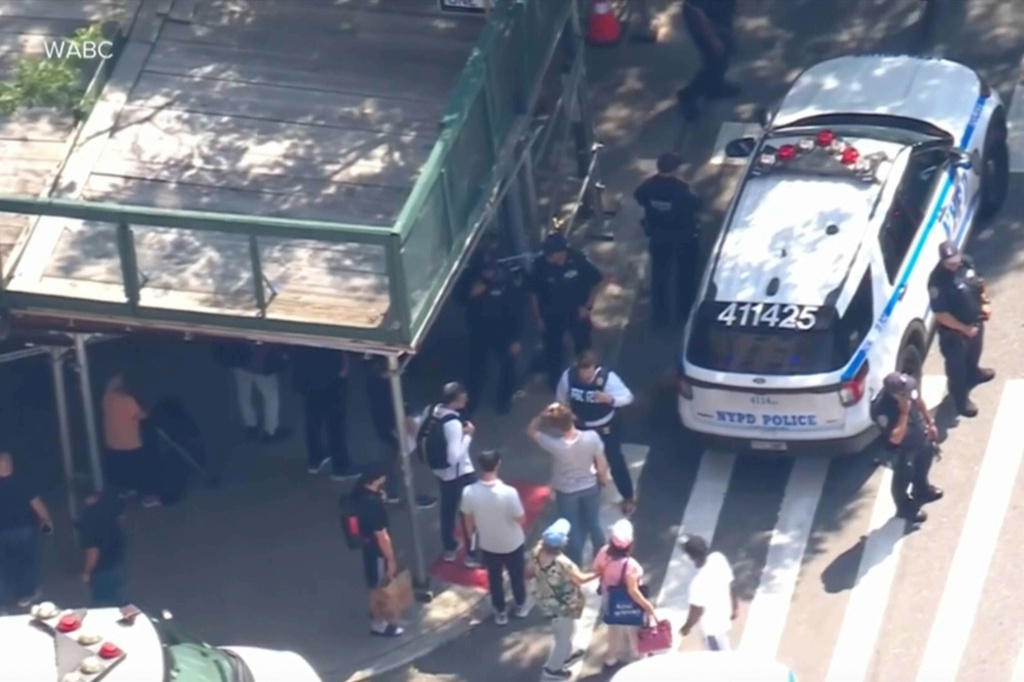 Police investigate the scene of a stabbing attack on Manhattan's Upper West Side on Thursday, July 23, 2026 in New York. (WABC-TV via AP)