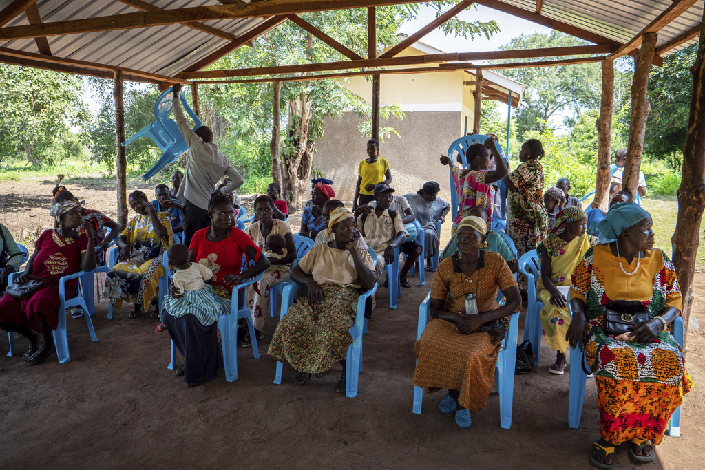 People participate in a Self Help Plus session at St. Peter Parish in Mundri, South Sudan, June 25, 2025. (AP Photo/Florence Miettaux)