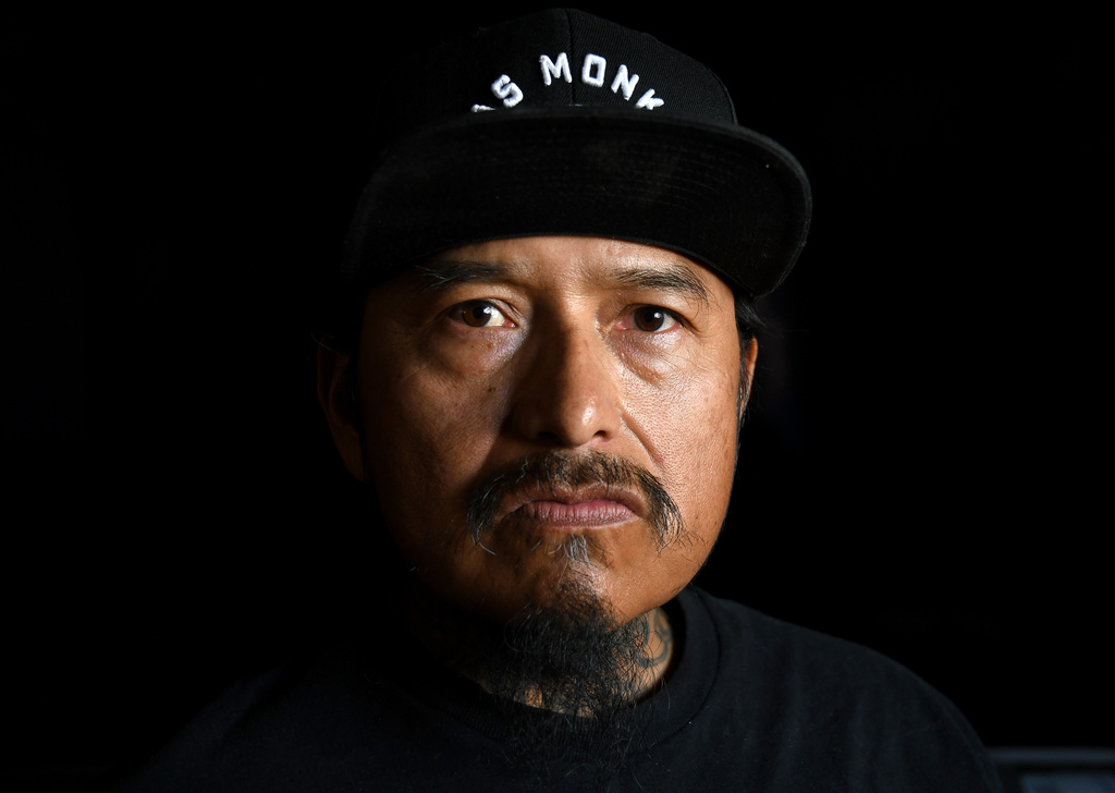 Gerald Begay, whose mother Ella Mae Begay went missing from her home, poses for a portrait in his home in Denver, April 2, 2026. (AP Photo/Thomas Peipert)
