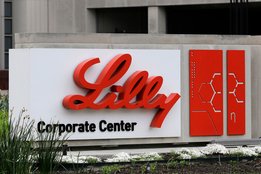 FILE - A sign for Eli Lilly & Co. stands outside their corporate headquarters in Indianapolis on April 26, 2017. (AP Photo/Darron Cummings, File) FILE - A sign for Eli Lilly & Co. stands outside their corporate headquarters in Indianapolis on April 26, 2017. (AP Photo/Darron Cummings, File)