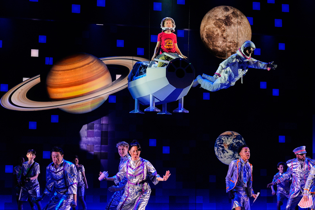 Actors perform during a production of the musical "Wonder" at the American Repertory Theater in Cambridge, Mass., Thursday, Feb. 12, 2026. (AP Photo/Charles Krupa)