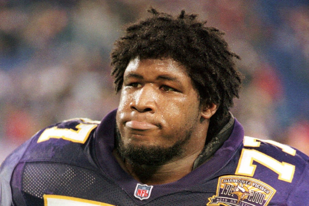 FILE - Minnesota Vikings offensive tackle Korey Stringer leaves the field on Nov. 12, 2000, in Minneapolis. (AP Photo/Tom Olmscheid, File)