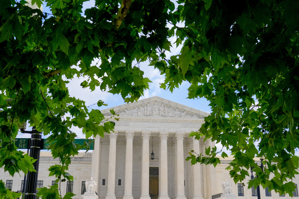 The U.S. Supreme Court is seen Monday, June 29, 2026, in Washington. (AP Photo/Mariam Zuhaib)