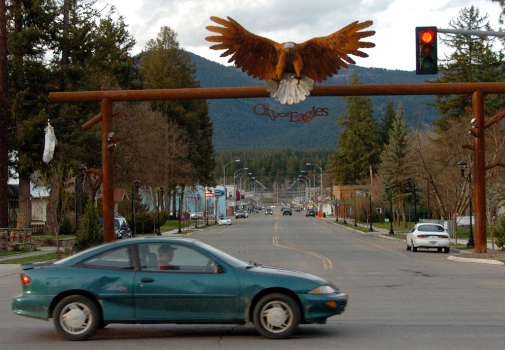 FILE - In this April 27, 2011, file photo, the entrance to downtown Libby, Mont., is seen. AP Photo/Matthew Brown, File)