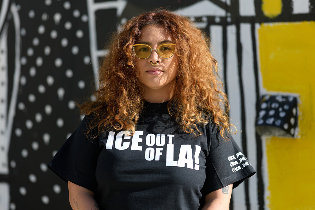 Katherine Carreño stands for a portrait Saturday, Dec. 6, 2025, in Los Angeles. (AP Photo/Allison Dinner)