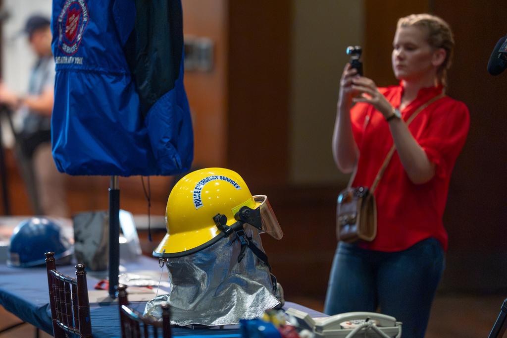 The Smithsonian's National Museum of American History, the nation's official repository for September 11 materials, displays artifacts from New York, the Pentagon and the Flight 93 crash site in Shanksville, Pa., in Washington, Thursday, Sept. 10, 2026. (AP Photo/J. Scott Applewhite)