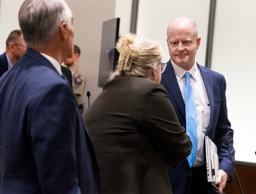 Utah County Attorney's Office prosecutor Chad Grunander, right, meets defense attorney Kathryn Nester, following a waiver hearing for Tyler Robinson, the man accused of killing Charlie Kirk at Utah Valley University, in Utah County Court in Provo, Utah, on Monday, Sept. 29, 2025. (Laura Seitz/The Deseret News via AP, Pool) Utah County Attorney's Office prosecutor Chad Grunander, right, meets defense attorney Kathryn Nester, following a waiver hearing for Tyler Robinson, the man accused of killing Charlie Kirk at Utah Valley University, in Utah County Court in Provo, Utah, on Monday, Sept. 29, 2025. (Laura Seitz/The Deseret News via AP, Pool)