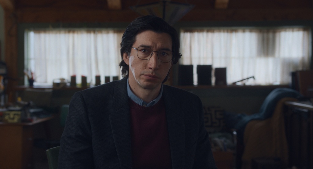 This image released by Mubi shows Adam Driver in a scene from "Father Mother Sister Daughter." (Mubi via AP)