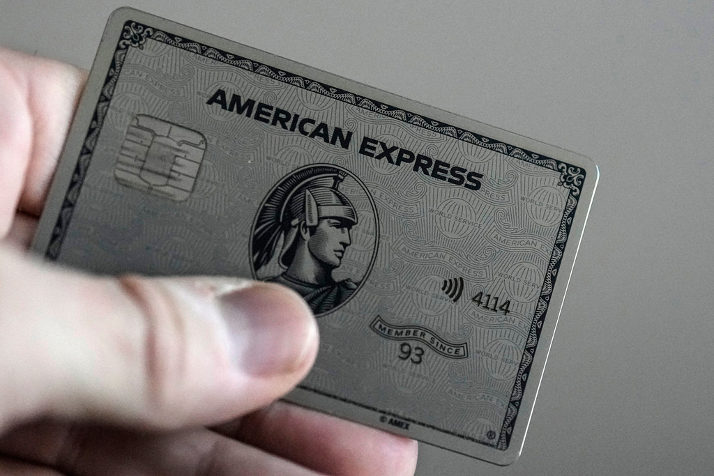 FILE - An American Express card is shown, Thursday, Jan. 18, 2024, in Atlanta. (AP Photo/Mike Stewart, File)