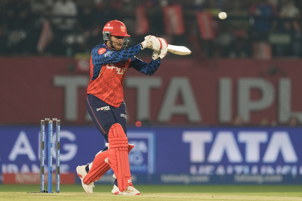 Punjab Kings' Priyansh Arya plays a shot during the Indian Premier League cricket match between Delhi Capitals and Punjab Kings in Dharamshala, India, Monday, May 11, 2026. (AP Photo/Ashwini Bhatia)
