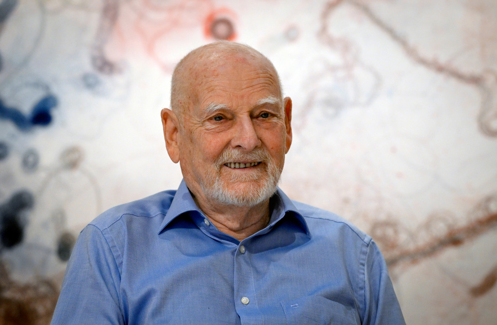 FILE - Theodor Pistek, Czech costume and stage designer and painter in Prague, Oct. 18, 2022. Pistek, who won an Academy Award for his work on “Amadeus” has died. He was 93. (Katerina Sulova/CTK via AP, File)