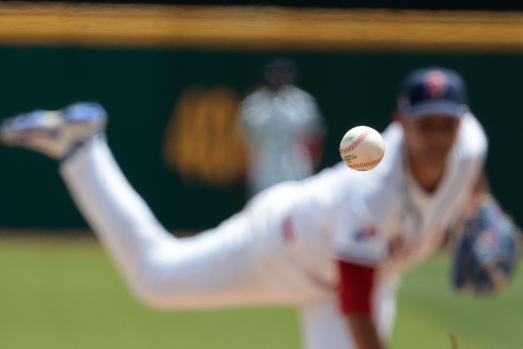 Panama's pitcher Paolo Espino throws in the first inning against Colombia during a World Baseball Classic game in San Juan, Puerto Rico, Monday, March 9, 2026. (AP Photo/Alejandro Granadillo)