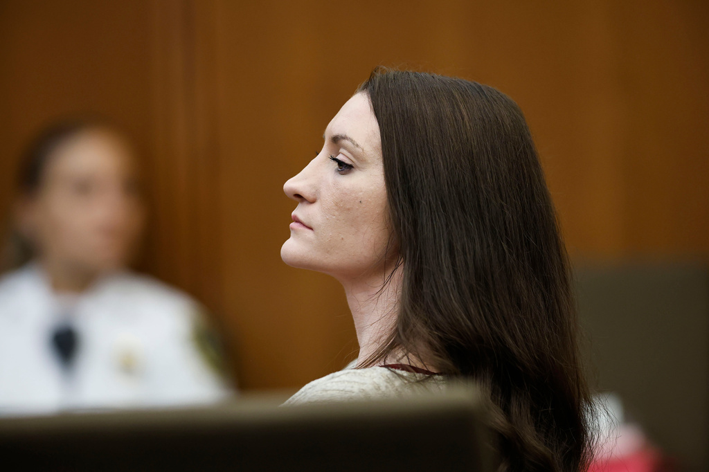 Lindsay Clancy listens to testimony during her murder trial in Plymouth Superior Court, on Wednesday, Aug. 26, 2026 in Plymouth, Mass. (Greg Derr /The Patriot Ledger via AP, Pool)