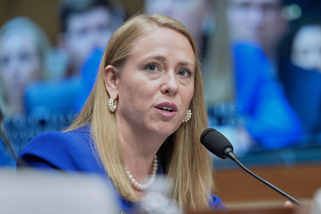 FILE - Andrea Lucas, nominee to be a member of the Equal Employment Opportunity Commission, testifies during a Senate Health, Education, Labor, and Pensions (HELP) Committee hearing on June 18, 2025, on Capitol Hill in Washington. (AP Photo/Mariam Zuhaib, File)