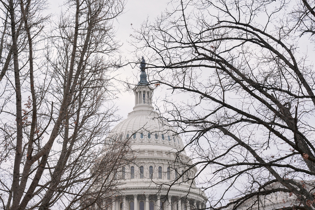 The U.S. Capitol is photographed, Monday, Jan. 5, 2026, in Washington. (AP Photo/Mariam Zuhaib)