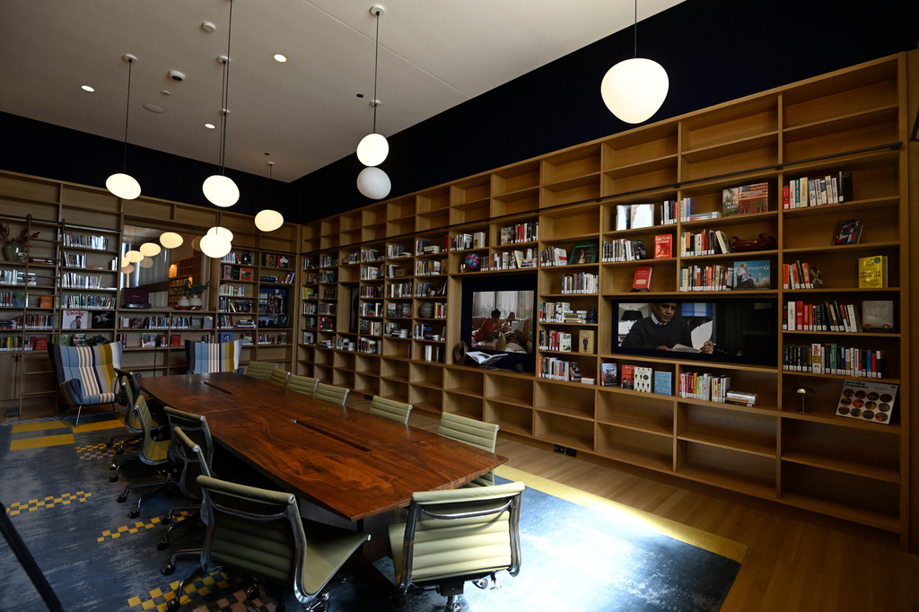 The President's reading room at the Chicago Public Library at the Obama Presidential Center in Chicago, Thursday, May 28, 2026. (AP Photo/Paul Beaty)