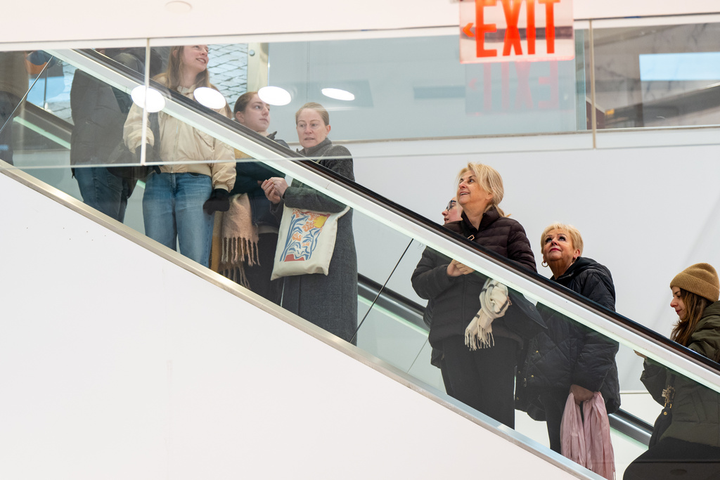 Black Friday Shoppers enter Macy's flagship store at opening time in New York on Friday, Nov. 28, 2025. (AP Photo/Angelina Katsanis)