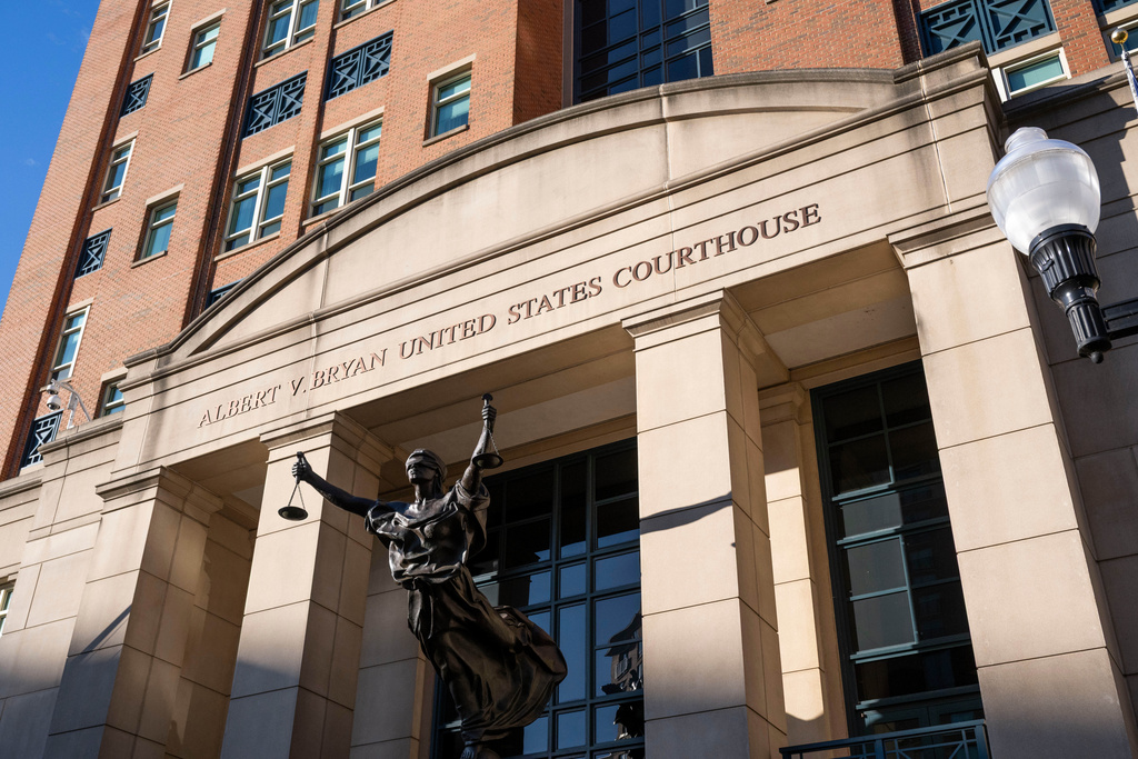 FILE - The Albert Bryan United States Courthouse is photographed Sept. 26, 2025 in Alexandria. Va. (AP Photo/Kevin Wolf)