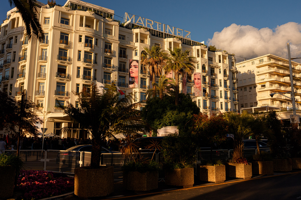 Hôtel Martinez is pictured during the 79th international film festival, Cannes, southern France, Thursday, May 14, 2026. (AP Photo/Andreea Alexandru)