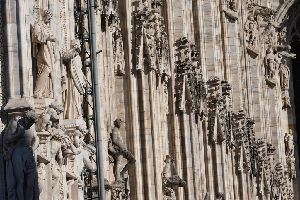 A view of Milan's Duomo cathedral at the 2026 Winter Olympics, in Milan, Italy, Sunday, Feb. 15, 2026. (AP Photo/Antonio Calanni)
