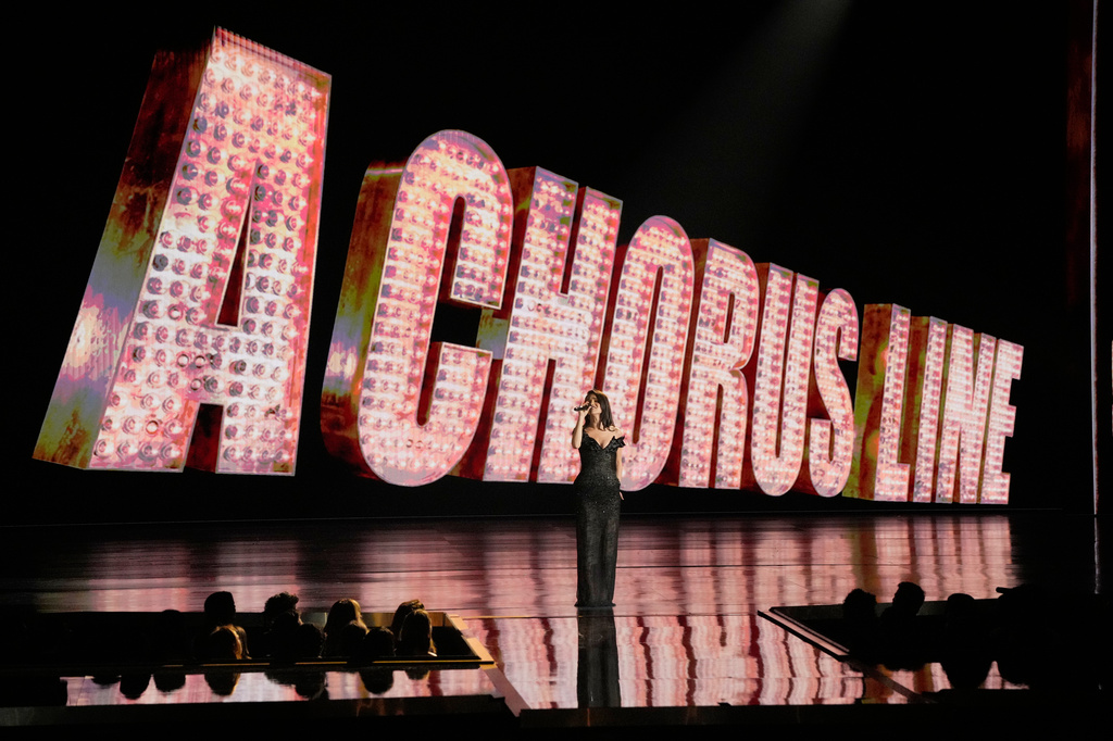 Rachel Zegler performs 'What I Did For Love' from "A Chorus Line" during the 79th Tony Awards on Sunday, June 7, 2026, at Radio City Music Hall in New York. (Photo by Charles Sykes/Invision/AP)