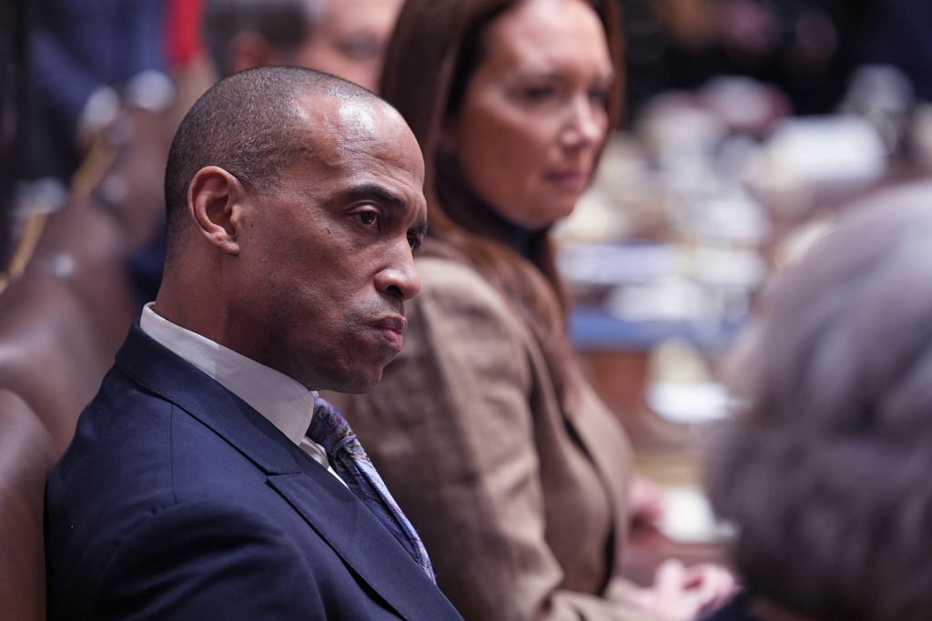 FILE - Housing and Urban Development Secretary Scott Turner listens during a cabinet meeting at the White House, Jan. 29, 2026, in Washington. (AP Photo/Evan Vucci, File)
