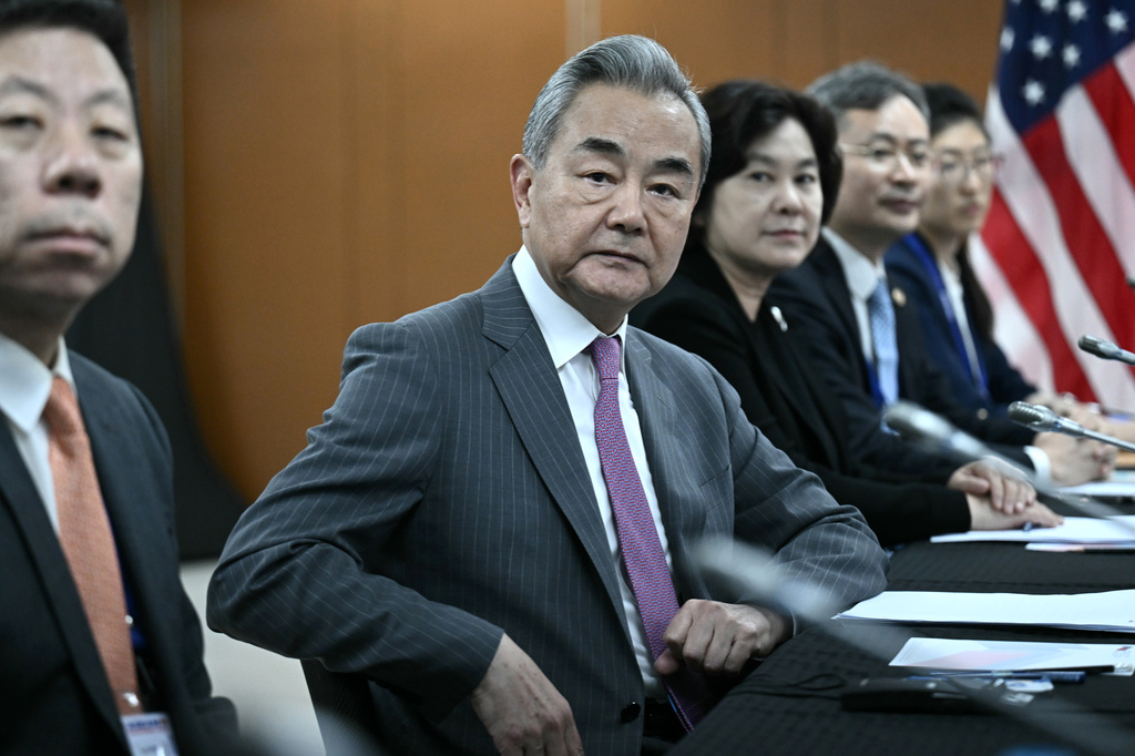 China's Foreign Minister Wang Yi looks on during a bilateral meeting with Secretary of State Marco Rubio on the sidelines of the Association of Southeast Asian Nations (ASEAN) Foreign Ministers' Meeting in Pasay, Metro Manila, Philippines Wednesday, July 22, 2026. (Brendan Smialowski/Pool Photo via AP)