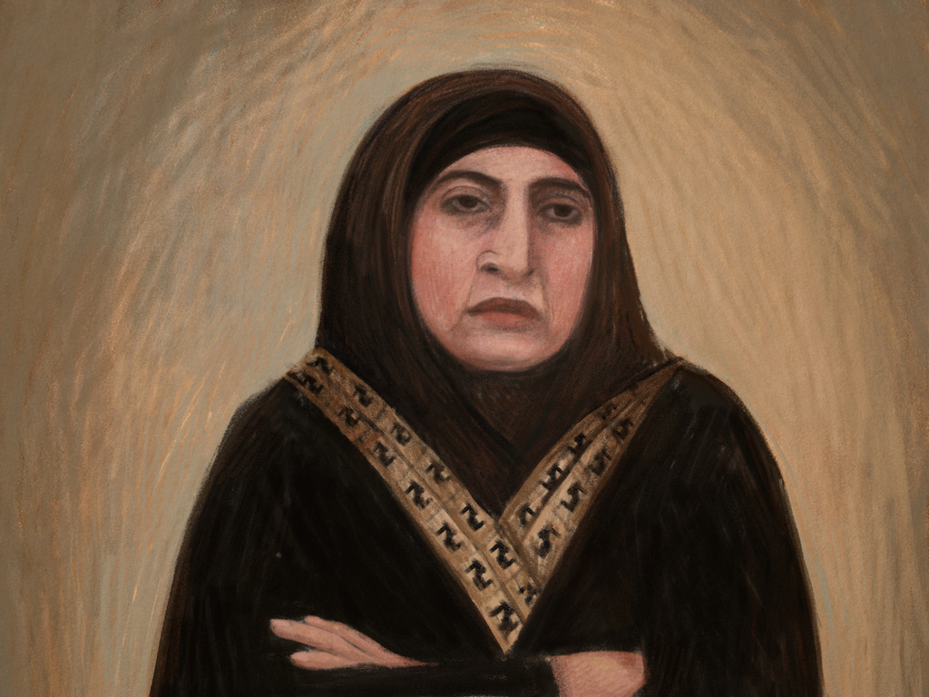 A court sketch depicts Kawsar Abbas during her bail application in Melbourne, Austrlaia, Friday, May 8, 2026, after Abbas was charged with slavery and terrorism offenses after arriving home from Syria. (Anita Lester/AAP Image via AP)