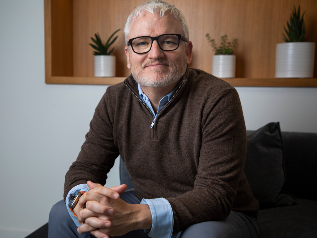 Ares Management partner Joel Holsinger poses for a portrait at his office in the Buckhead neighborhood of Atlanta, Monday, Oct. 13, 2025. (AP Photo/Olivia Bowdoin)