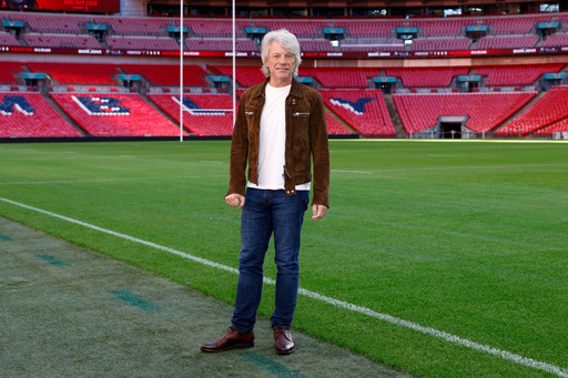 Jon Bon Jovi poses for photographers after announcing an upcoming tour and reimagined album 'Forever: Legendary Edition' during a press conference at Wembley Stadium on Friday, Oct. 24, 2025, in London. (Photo by Millie Turner/Invision/AP) Jon Bon Jovi poses for photographers after announcing an upcoming tour and reimagined album 'Forever: Legendary Edition' during a press conference at Wembley Stadium on Friday, Oct. 24, 2025, in London. (Photo by Millie Turner/Invision/AP)