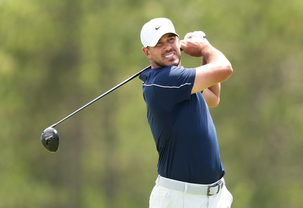 Brooks Koepka tees off on the second hole during the third round at the Canadian Open in Caledon, Ont., on Saturday, June 13, 2026. (Nathan Denette/The Canadian Press via AP)