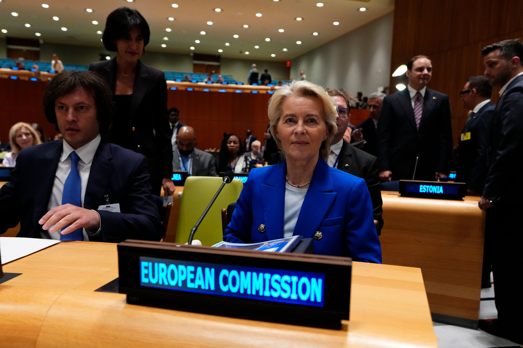 European Commission President Ursula von der Leyen attends the Partnership for Multilateralism Summit on the sidelines of the United Nations General Assembly (UNGA) at the UN headquarters, Monday, Sept. 21, 2026. (Justin Tang/The Canadian Press via AP)
