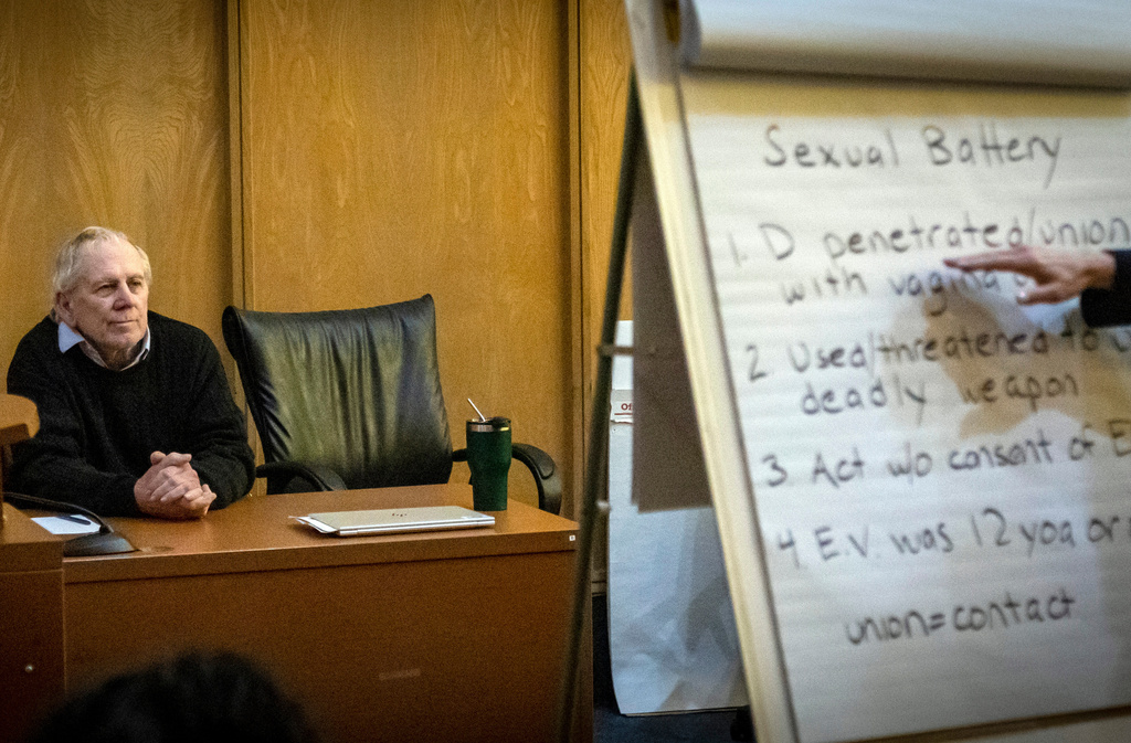 Robert Koehler listens to the prosecution's final arguments during his criminal trial before Judge Daryl Trawick at the Richard E. Gerstein Justice Building, Jan. 25, 2023, in Miami. (Jose A. Iglesias/Miami Herald via AP, Pool, File)
