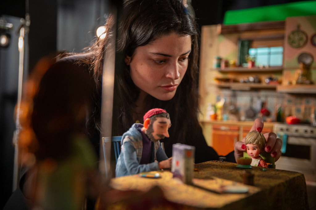 This image released by LAIKA Studios shows animator Amy Greenspan on the set of "Wildwood." (LAIKA Studios via AP)