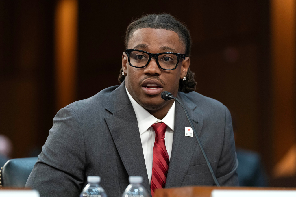 University of Utah's Lance Holtzclaw testifies before Senate Committee on Commerce, Science, and Transportation hearing to examine college sports, supporting student athletes, and fair competition on Capitol Hill, Wednesday, June 3, 2026, in Washington. (AP Photo/Jose Luis Magana)