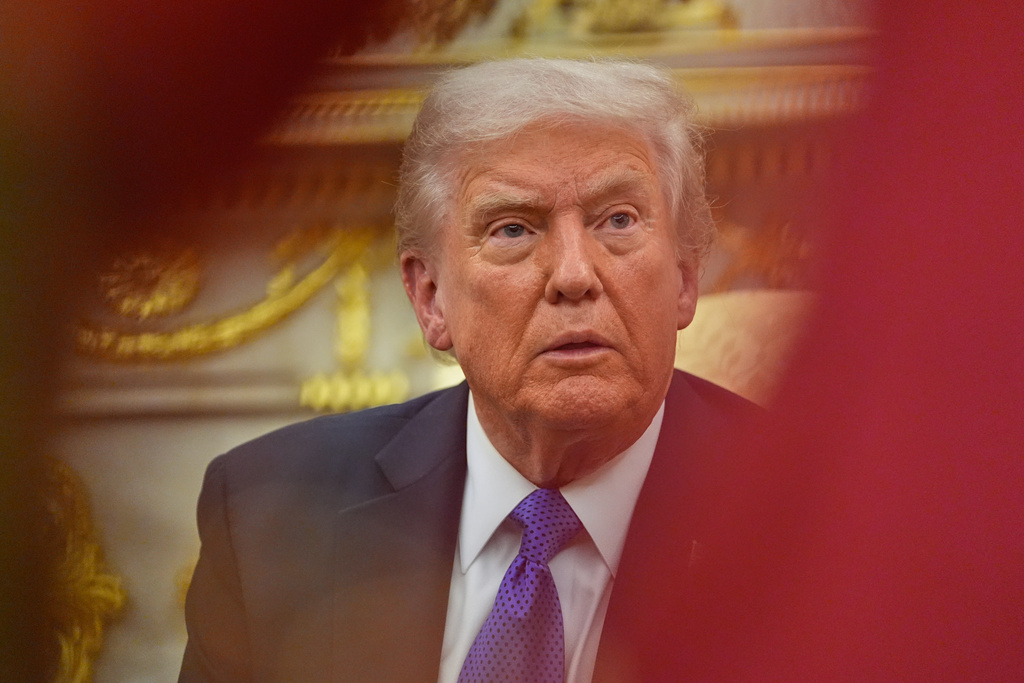 President Donald Trump meets with NATO Secretary General Mark Rutte in the Oval Office of the White House, Wednesday, Oct. 22, 2025, in Washington. (AP Photo/Alex Brandon)