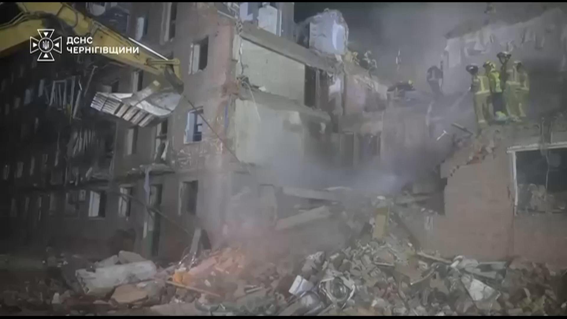 Russian overnight strikes devastated Pryluky, where the death toll rose to 22, including five children. Another strike on Kyiv killed four people and injured 12, as attacks hit residential areas.