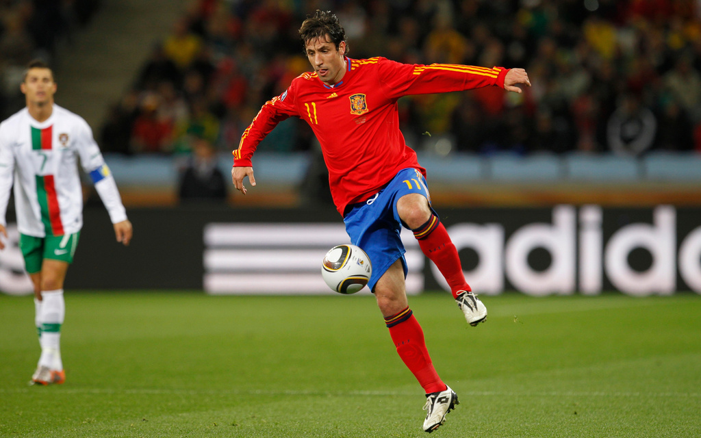 FILE - Spain's Joan Capdevila during the World Cup round of 16 soccer match between Spain and Portugal at the Green Point stadium in Cape Town, South Africa, Tuesday, June 29, 2010. (AP Photo/Armando Franca, File)