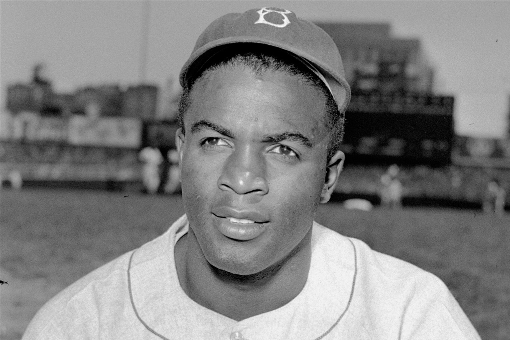 FILE - Brooklyn Dodgers' infielder Jackie Robinson is photographed on April 18, 1948. (AP Photo/File)