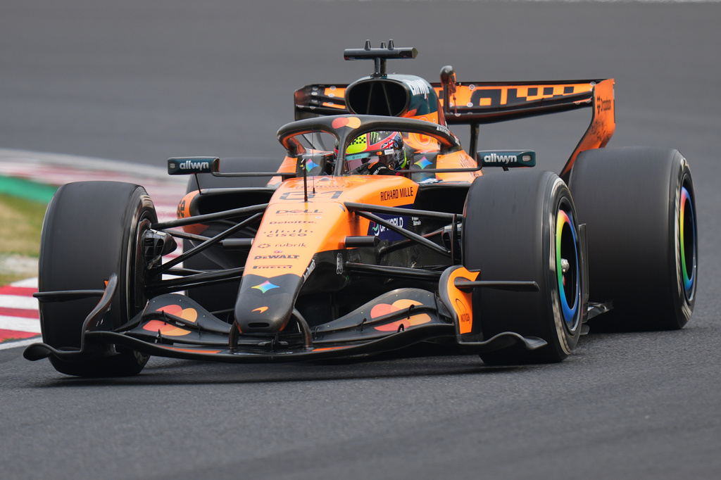 McLaren driver Oscar Piastri of Australia steers his car during the Japanese Formula One Grand Prix at Suzuka in central Japan, Sunday, March 29, 2026. (AP Photo/Eugene Hoshiko)